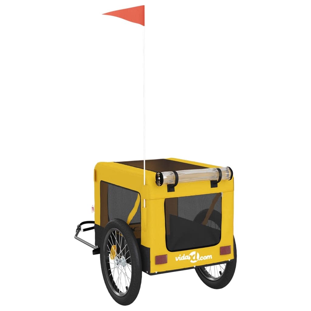 Rimorchio da Bici per Animali Giallo e Nero Oxford e Ferro — miniatura 8 di 12