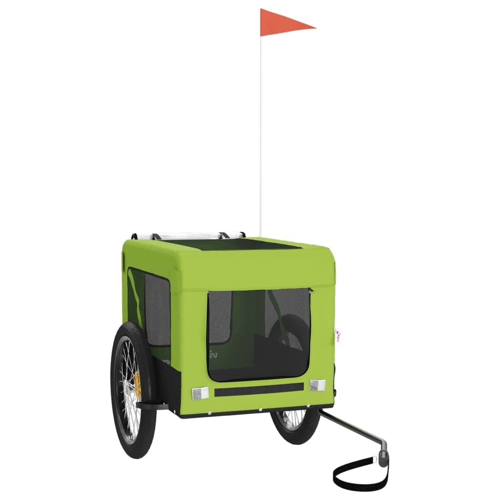 Rimorchio da Bici per Animali Verde e Nero Oxford e Ferro — miniatura 3 di 12