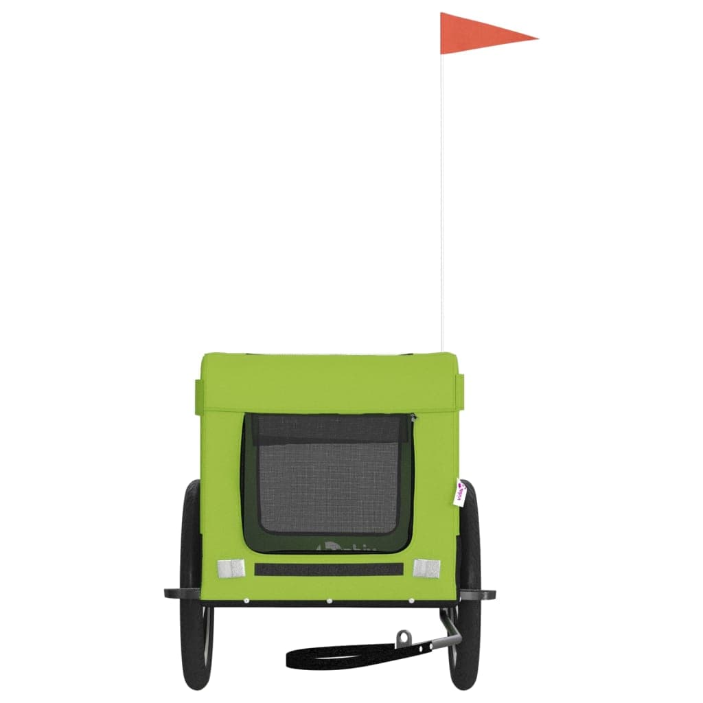Rimorchio da Bici per Animali Verde e Nero Oxford e Ferro — miniatura 4 di 12
