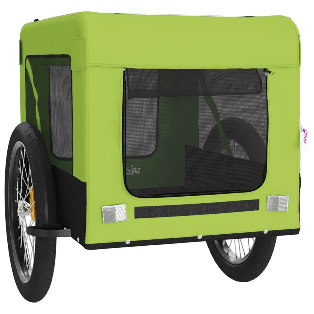 Rimorchio da Bici per Animali Verde e Nero Oxford e Ferro — miniatura 5 di 12