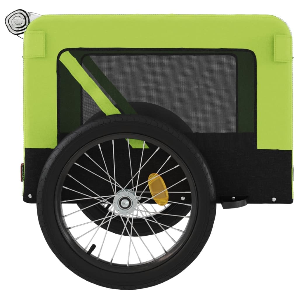 Rimorchio da Bici per Animali Verde e Nero Oxford e Ferro — miniatura 7 di 12