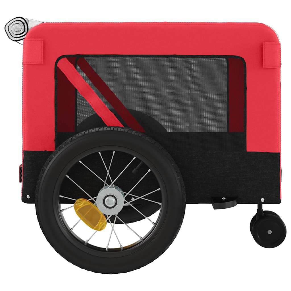 Rimorchio da Bici per Animali Rosso e Nero Oxford e Ferro — miniatura 7 di 12