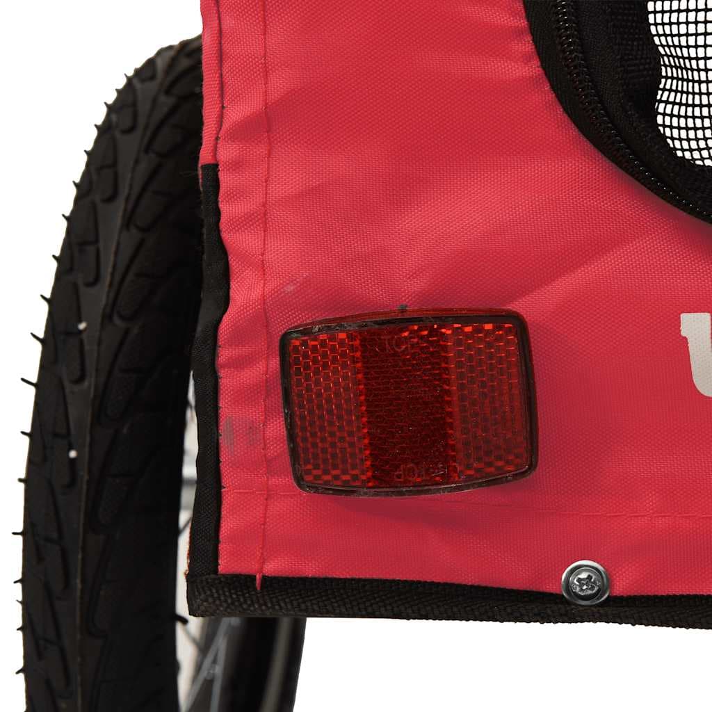 Rimorchio da Bici per Animali Rosso e Nero Oxford e Ferro — miniatura 10 di 12