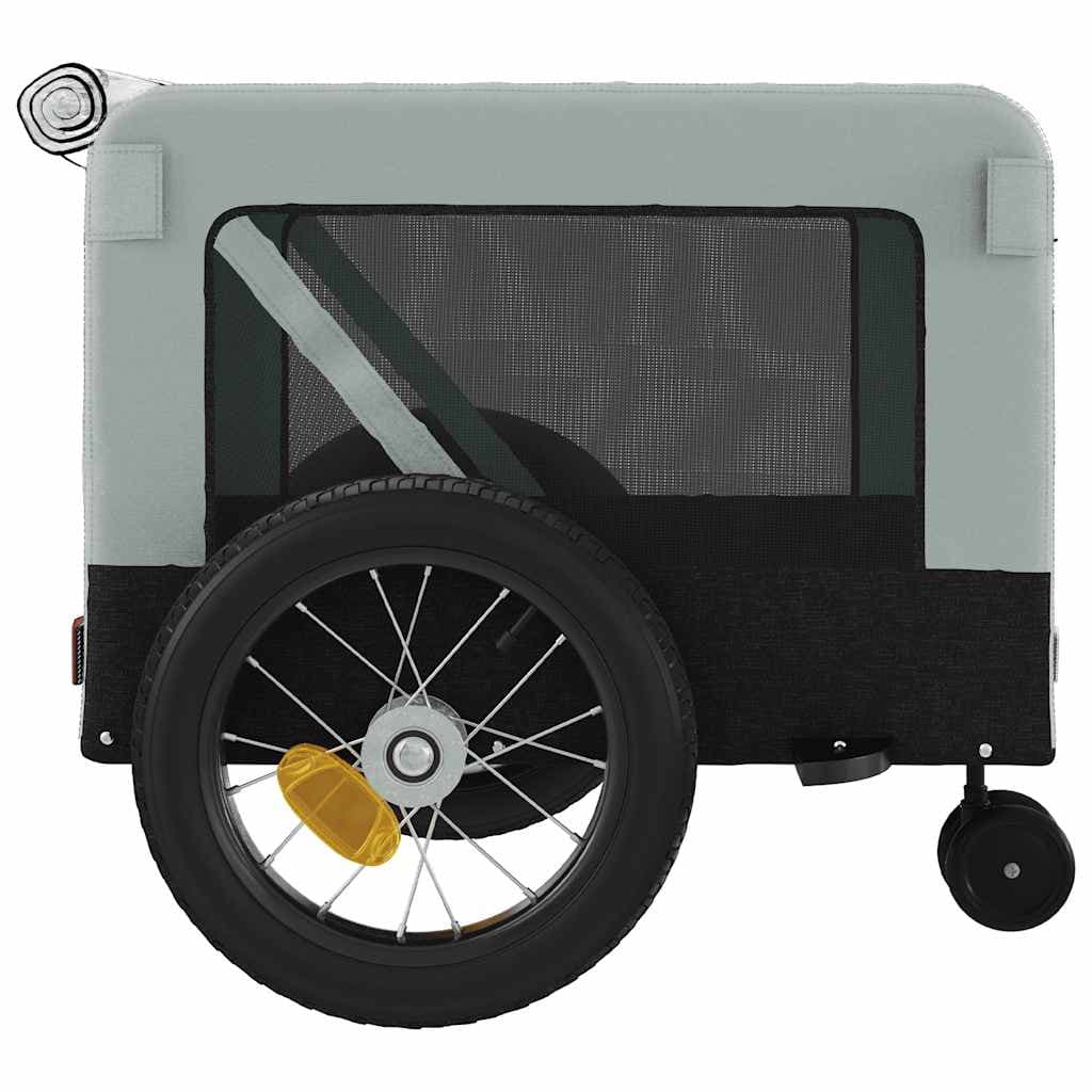 Rimorchio da Bici per Animali Grigio e Nero Oxford e Ferro — miniatura 7 di 12