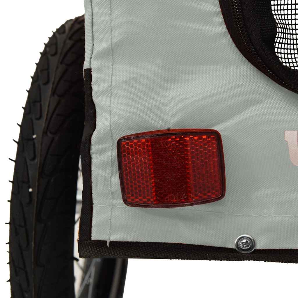 Rimorchio da Bici per Animali Grigio e Nero Oxford e Ferro — miniatura 10 di 12