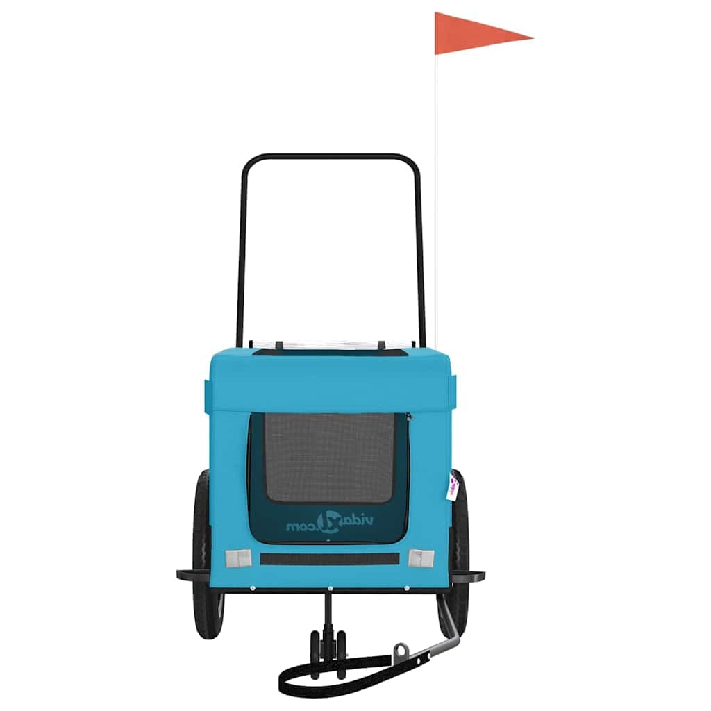 Rimorchio da Bici per Animali Blu e Nero Oxford e Ferro — miniatura 4 di 12