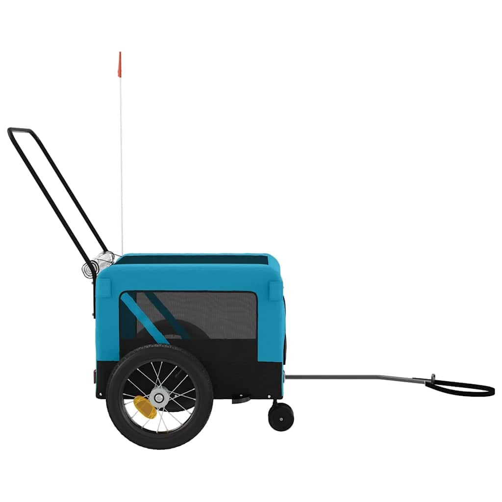 Rimorchio da Bici per Animali Blu e Nero Oxford e Ferro — miniatura 6 di 12