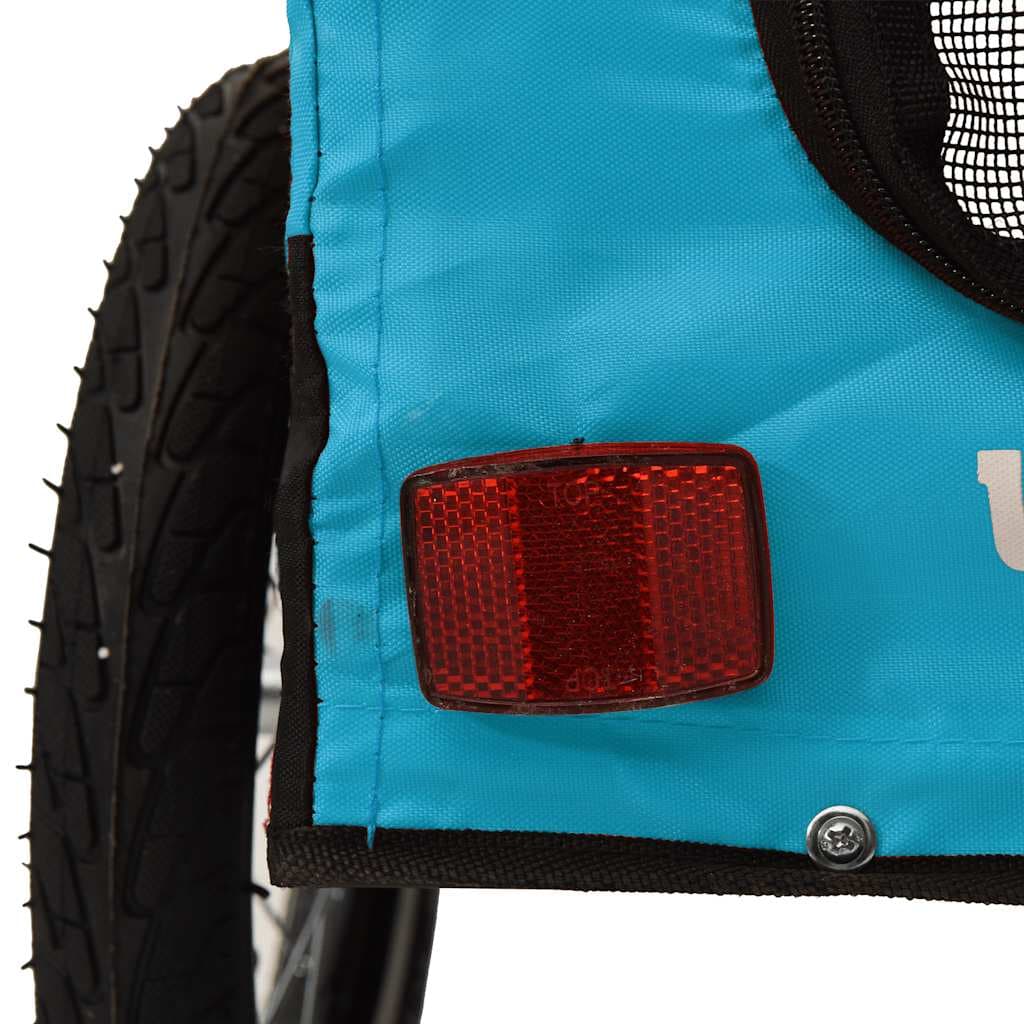 Rimorchio da Bici per Animali Blu e Nero Oxford e Ferro — miniatura 10 di 12