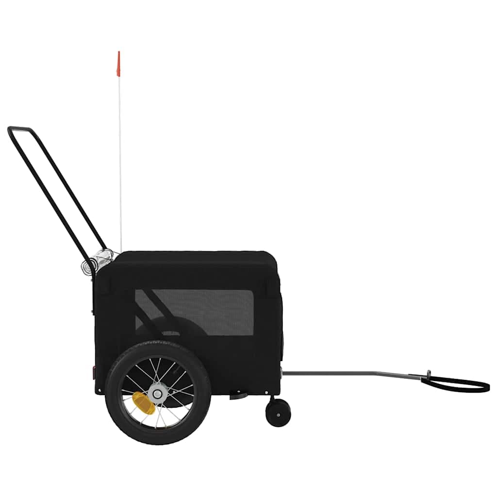 Rimorchio da Bici per Animali Nero Oxford e Ferro — miniatura 6 di 12