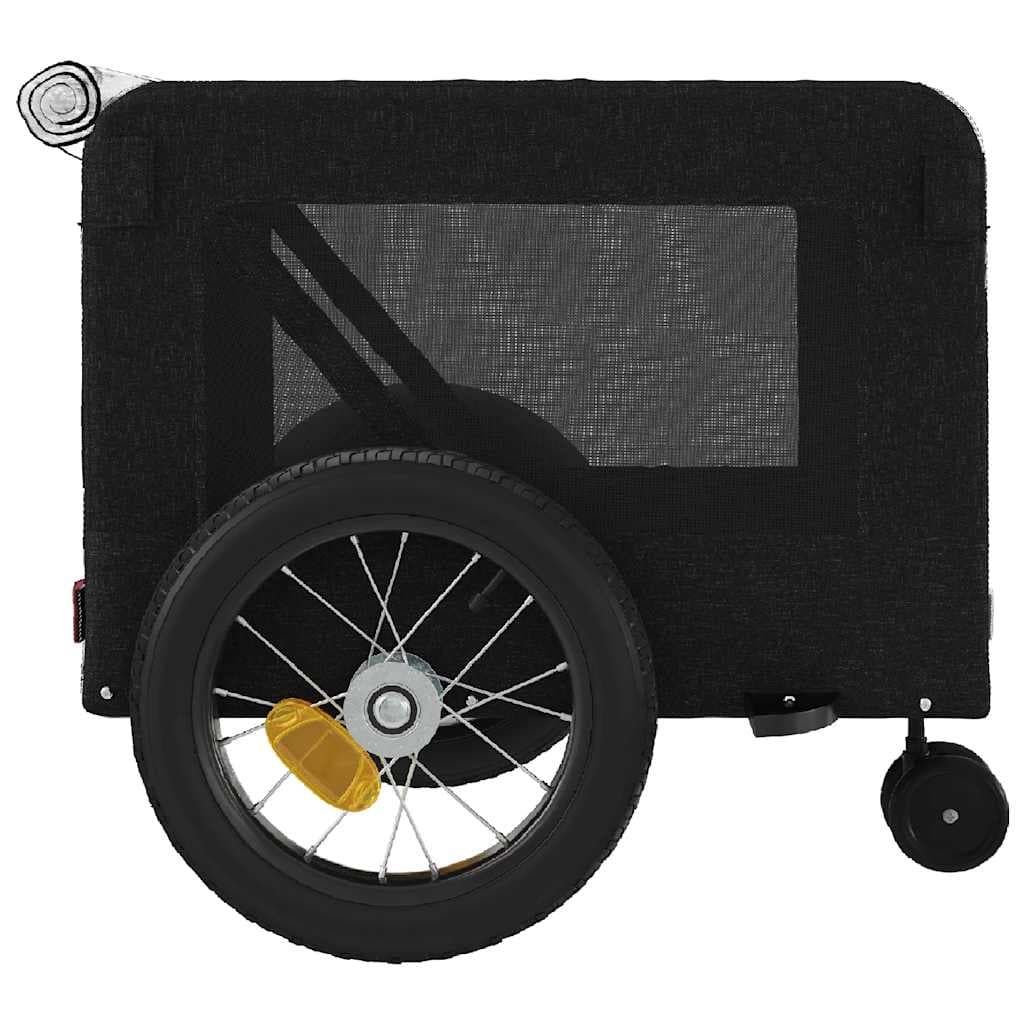 Rimorchio da Bici per Animali Nero Oxford e Ferro — miniatura 7 di 12