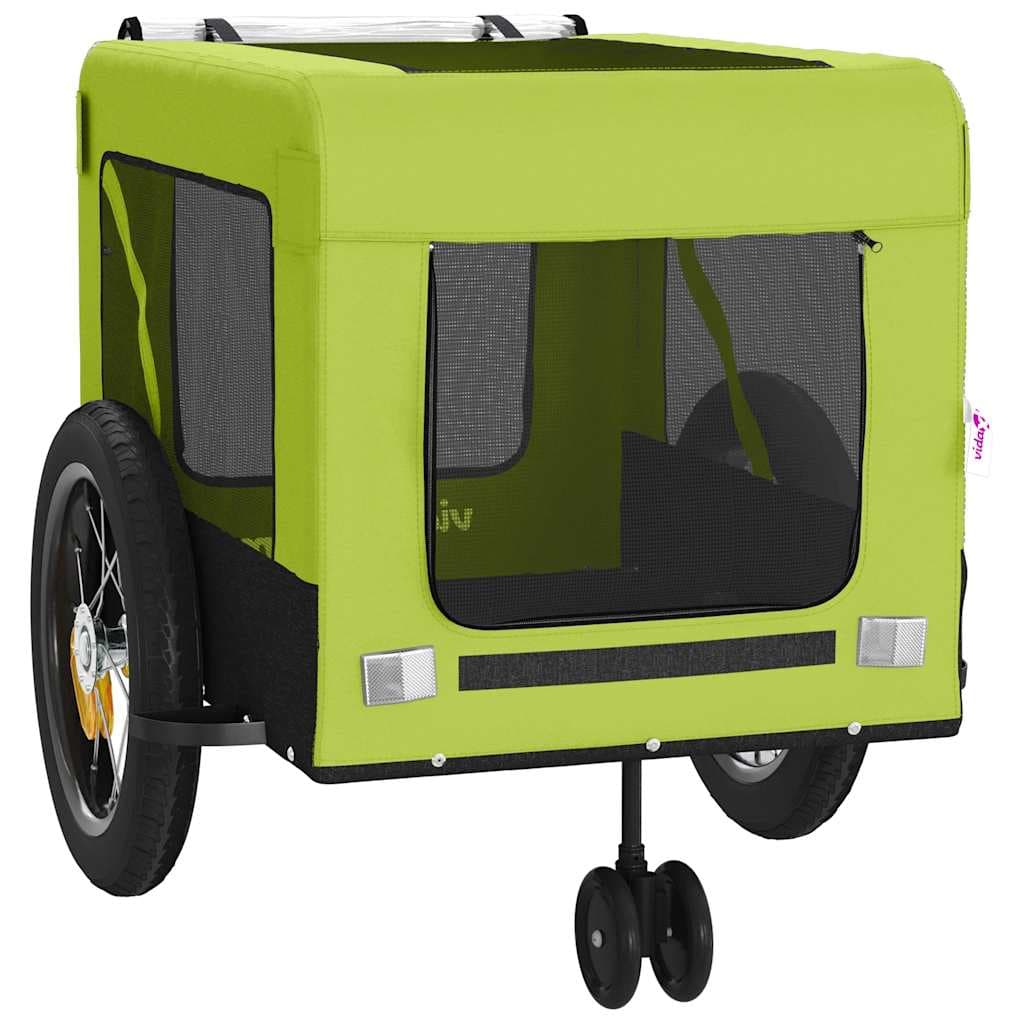 Rimorchio da Bici per Animali Verde e Nero Oxford e Ferro — miniatura 5 di 12