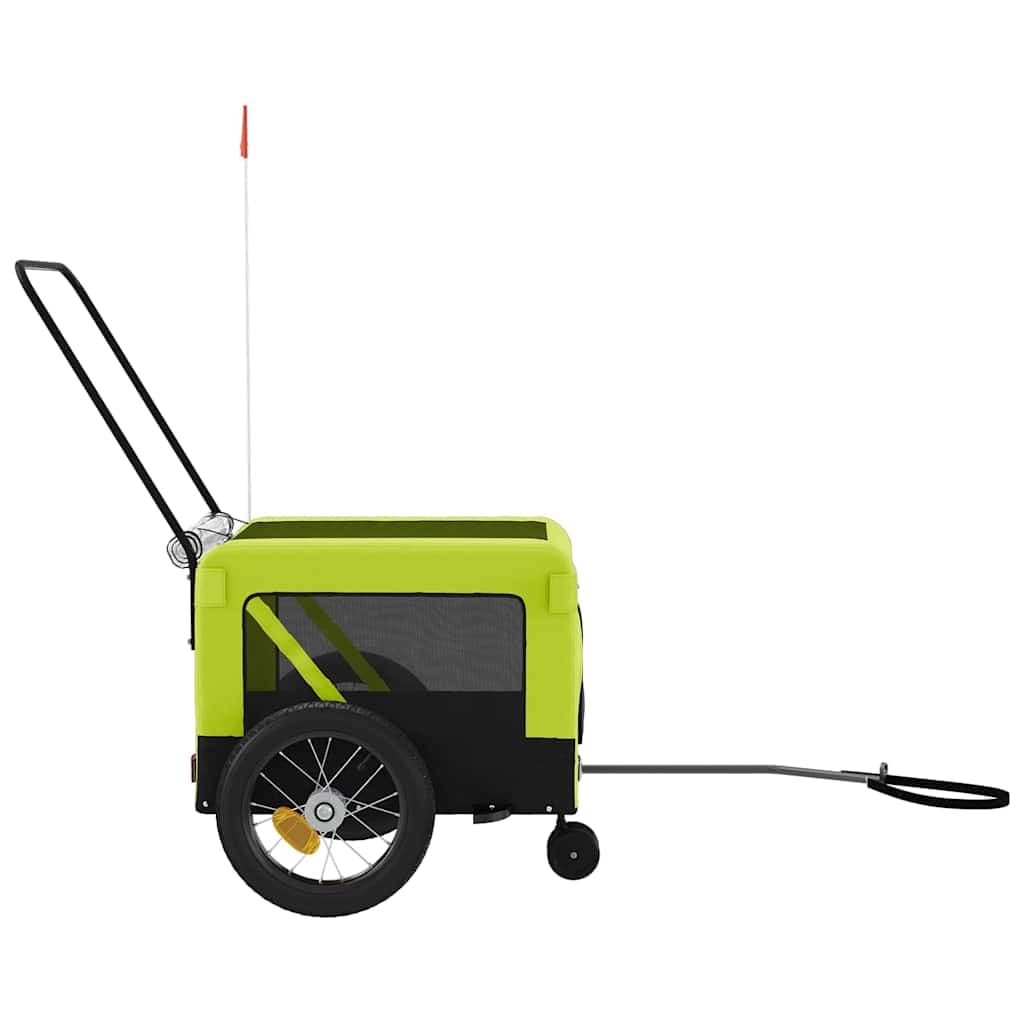 Rimorchio da Bici per Animali Verde e Nero Oxford e Ferro — miniatura 6 di 12