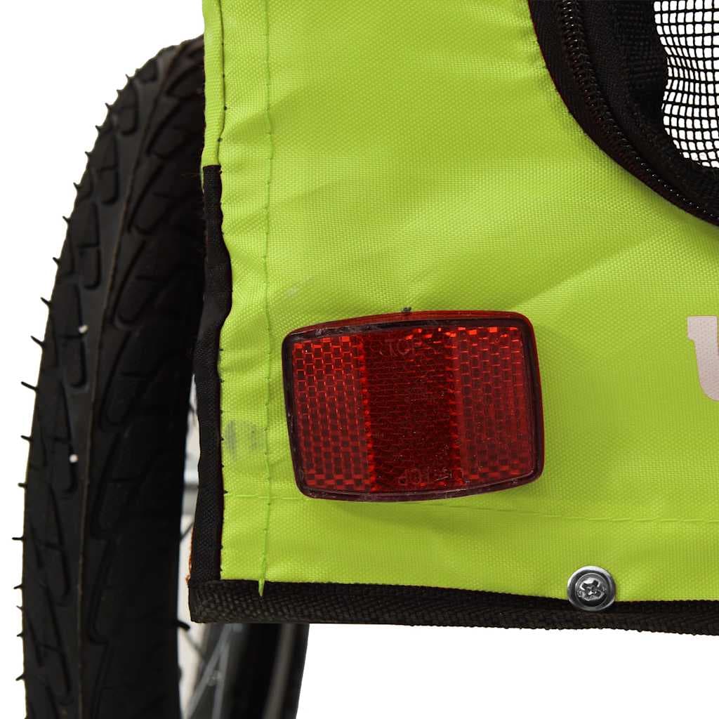 Rimorchio da Bici per Animali Verde e Nero Oxford e Ferro — miniatura 10 di 12