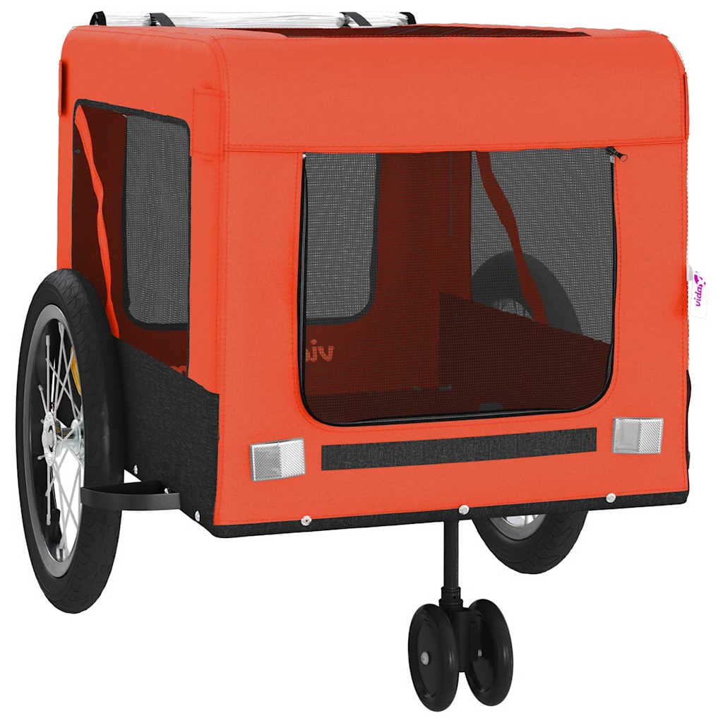 Rimorchio da Bici per Animali Arancione e Nero Oxford e Ferro — miniatura 5 di 12