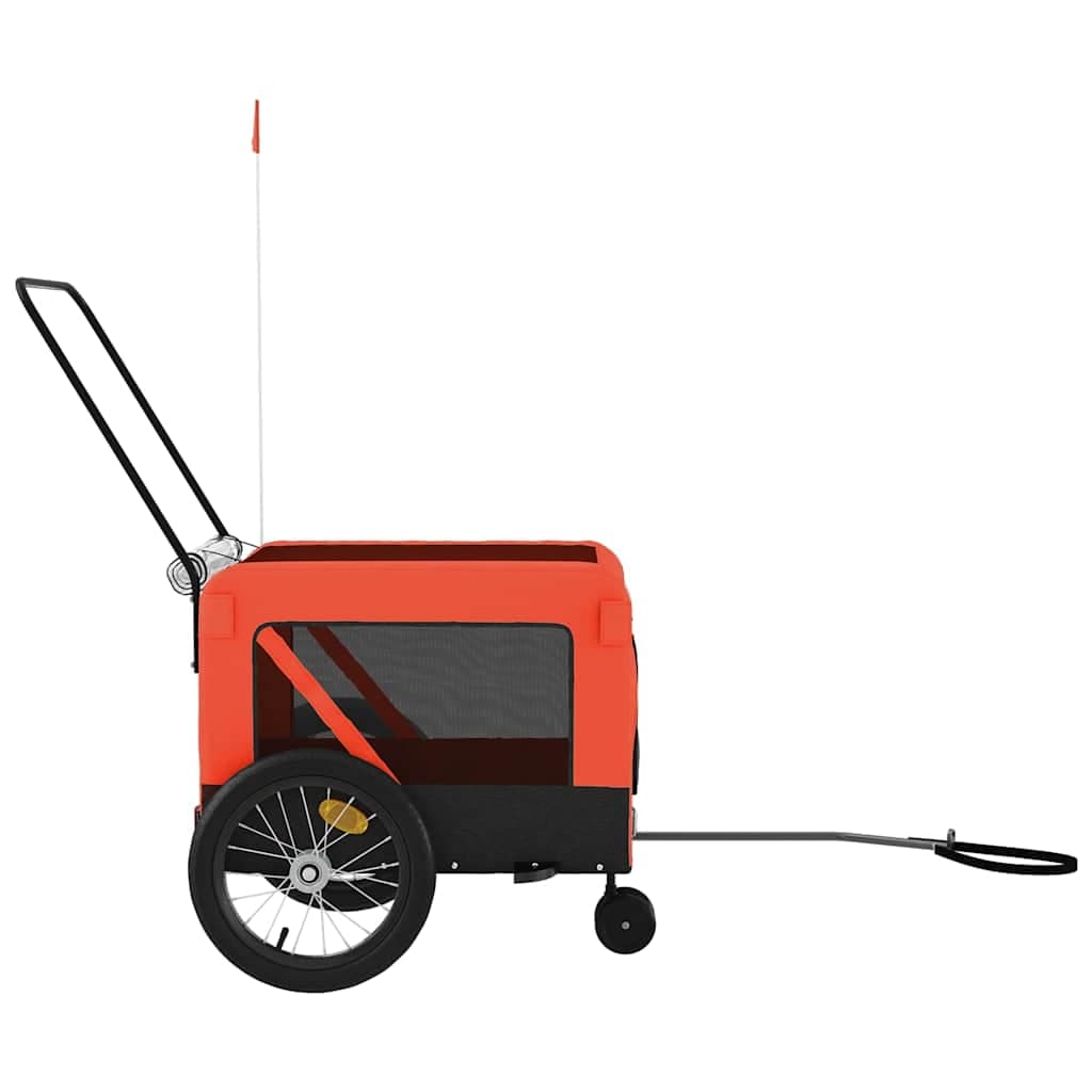 Rimorchio da Bici per Animali Arancione e Nero Oxford e Ferro — miniatura 6 di 12