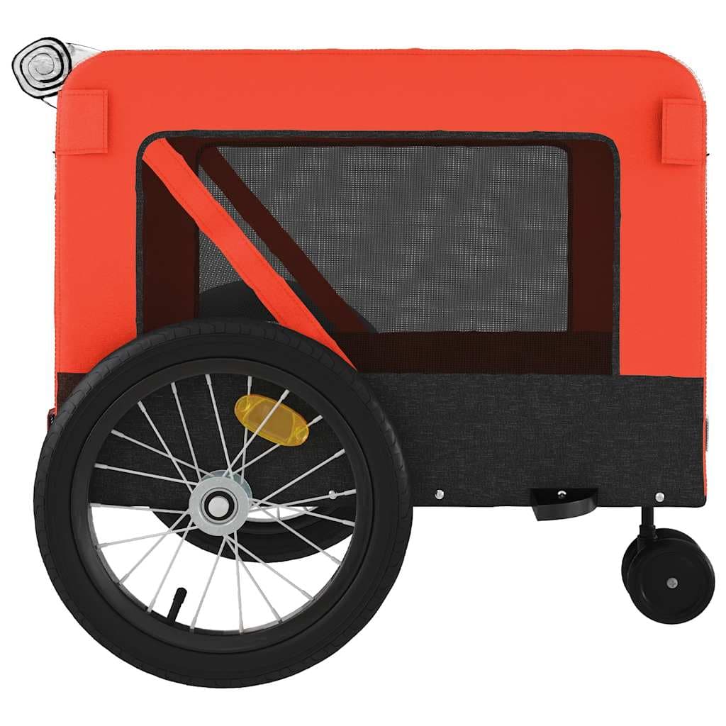 Rimorchio da Bici per Animali Arancione e Nero Oxford e Ferro — miniatura 7 di 12
