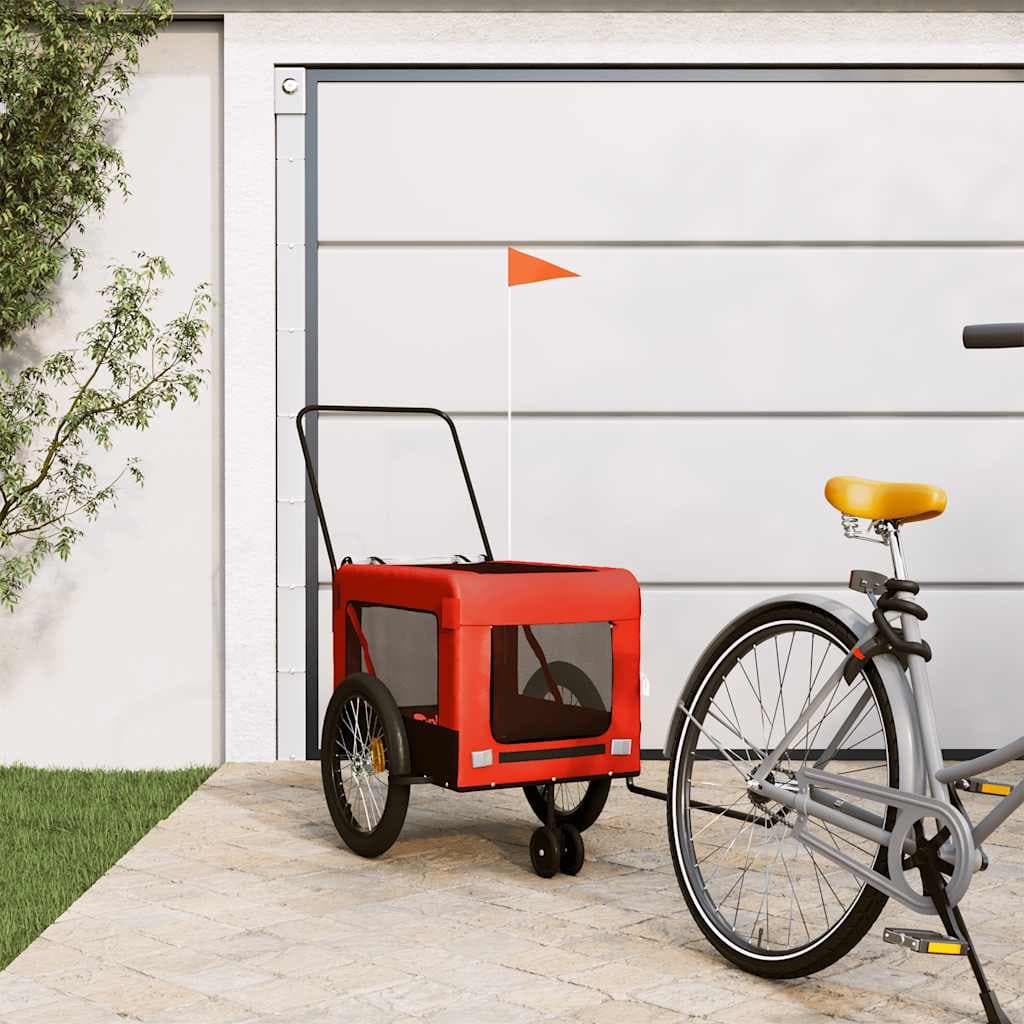 Rimorchio da Bici per Animali Arancione e Nero Oxford e Ferro — miniatura 1 di 12