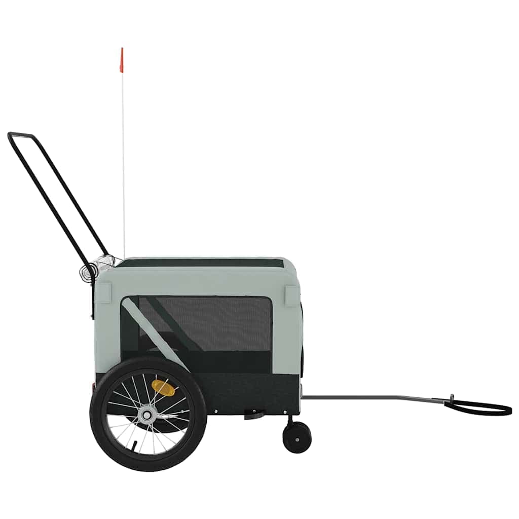 Rimorchio da Bici per Animali Grigio e Nero Oxford e Ferro — miniatura 6 di 12