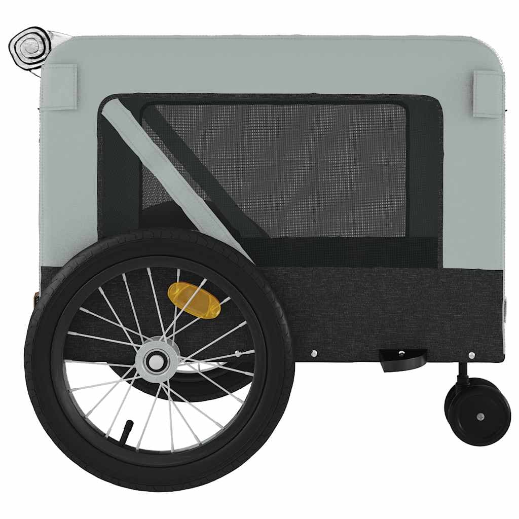 Rimorchio da Bici per Animali Grigio e Nero Oxford e Ferro — miniatura 7 di 12