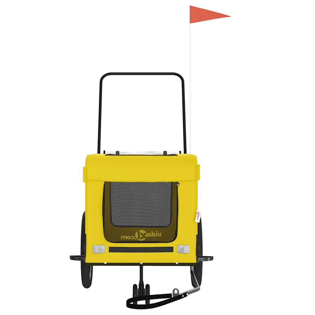 Rimorchio da Bici per Animali Giallo e Nero Oxford e Ferro — miniatura 4 di 12