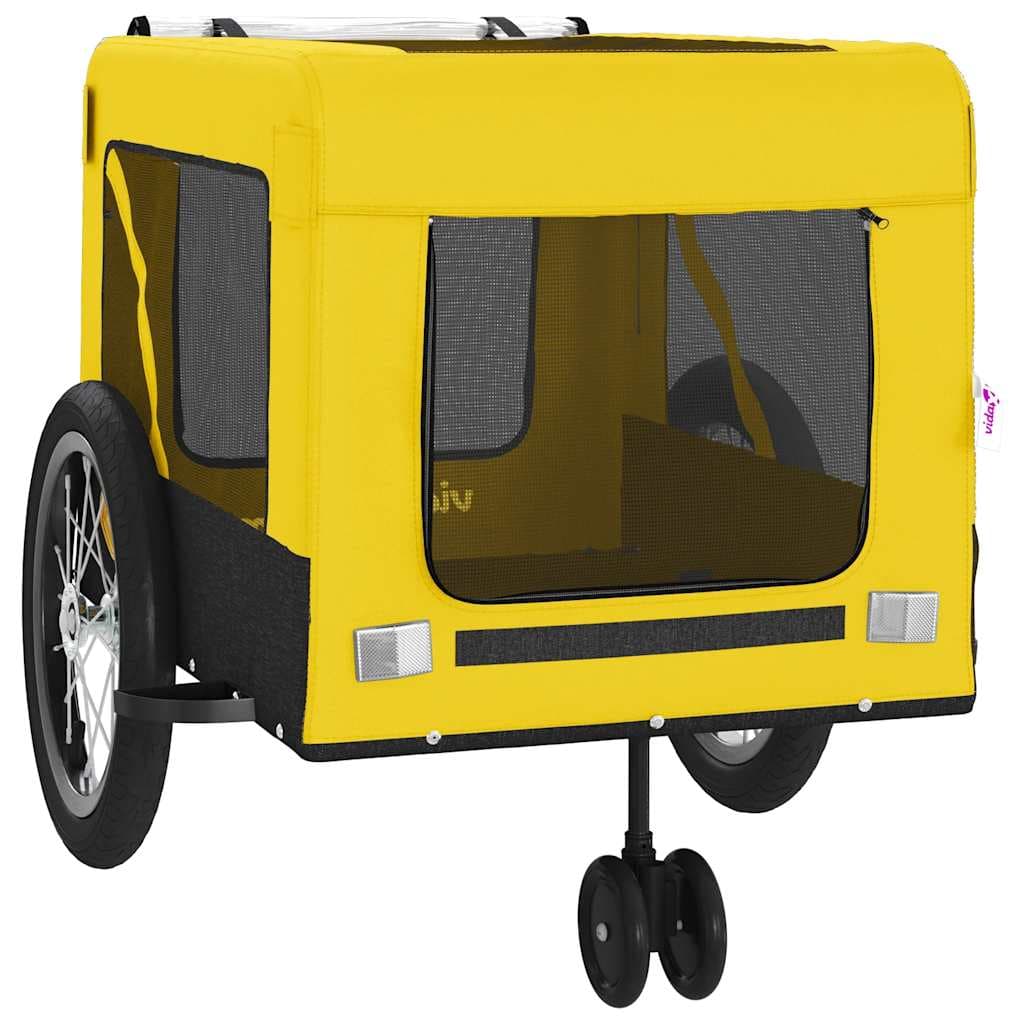 Rimorchio da Bici per Animali Giallo e Nero Oxford e Ferro — miniatura 5 di 12