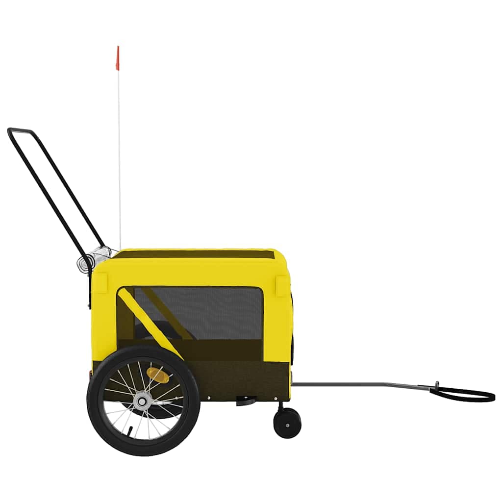 Rimorchio da Bici per Animali Giallo e Nero Oxford e Ferro — miniatura 6 di 12