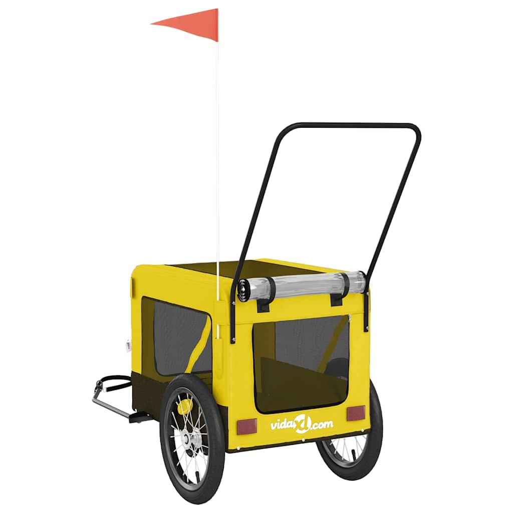 Rimorchio da Bici per Animali Giallo e Nero Oxford e Ferro — miniatura 8 di 12