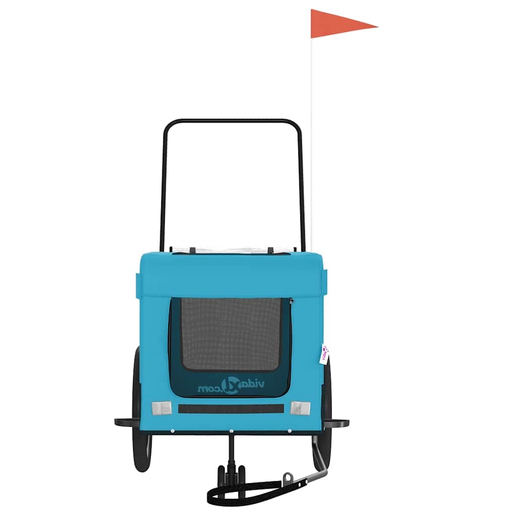 Rimorchio da Bici per Animali Blu e Nero Oxford e Ferro — miniatura 4 di 12