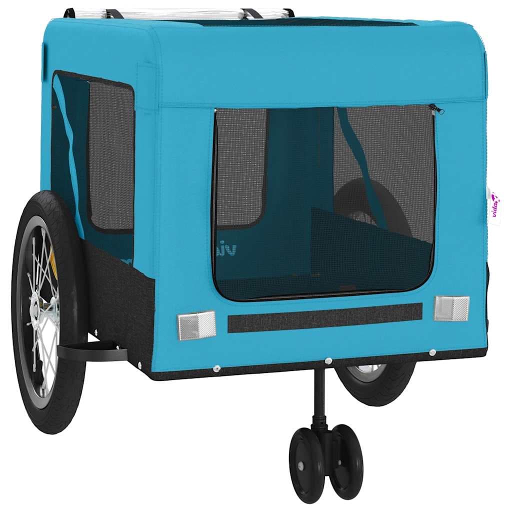 Rimorchio da Bici per Animali Blu e Nero Oxford e Ferro — miniatura 5 di 12