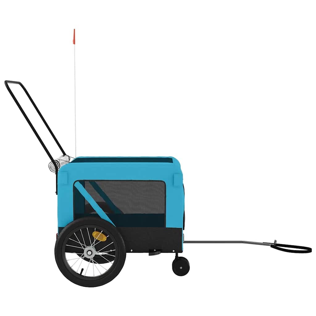 Rimorchio da Bici per Animali Blu e Nero Oxford e Ferro — miniatura 6 di 12