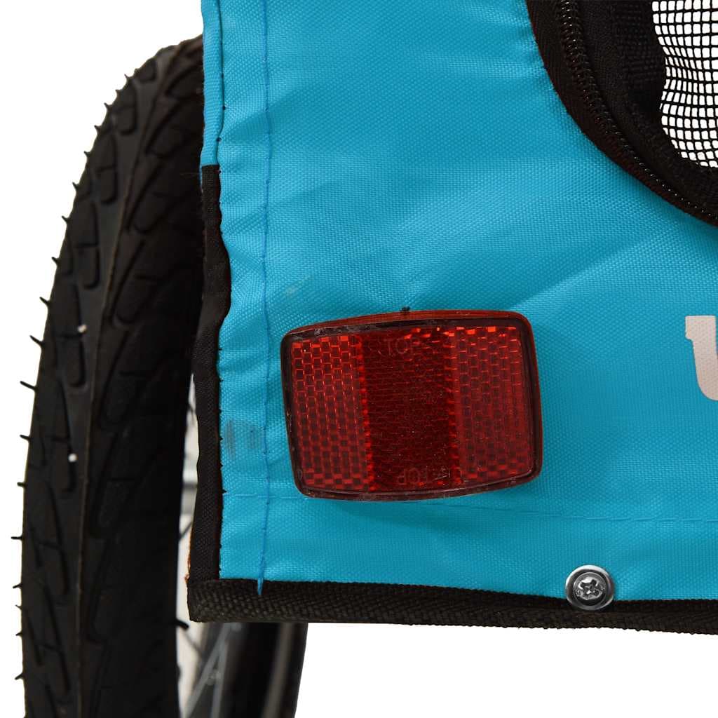 Rimorchio da Bici per Animali Blu e Nero Oxford e Ferro — miniatura 10 di 12