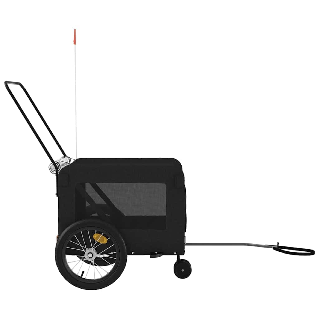 Rimorchio da Bici per Animali Nero Oxford e Ferro — miniatura 6 di 12