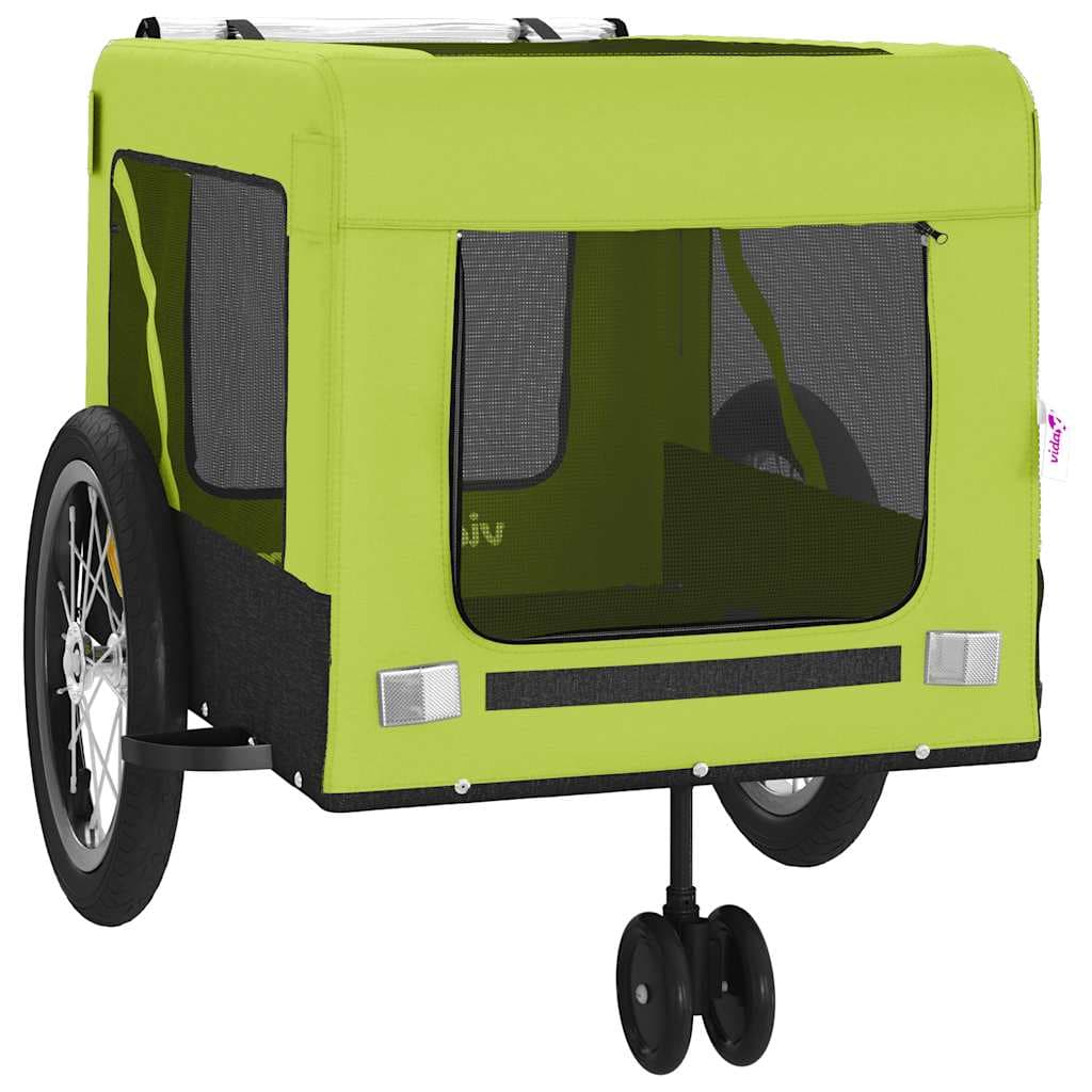 Rimorchio da Bici per Animali Verde e Nero Oxford e Ferro — miniatura 5 di 12