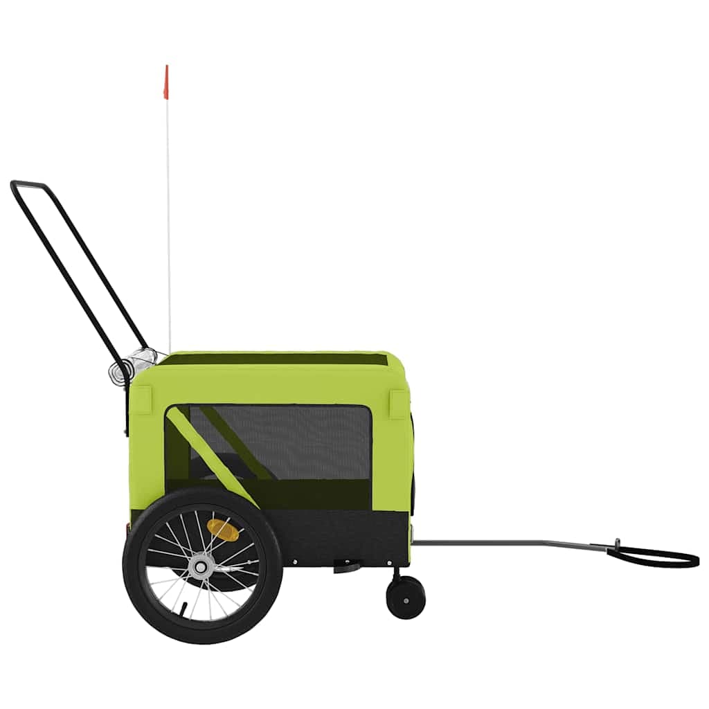 Rimorchio da Bici per Animali Verde e Nero Oxford e Ferro — miniatura 6 di 12