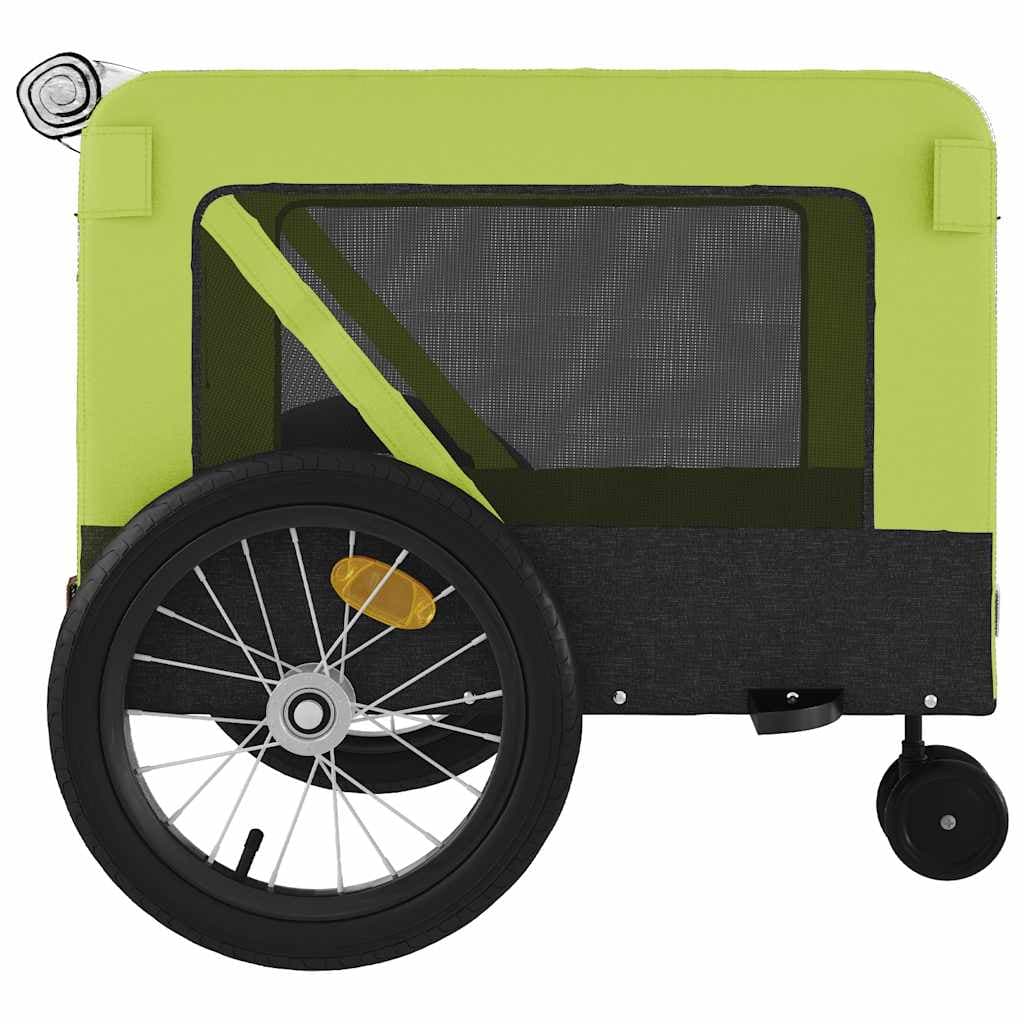Rimorchio da Bici per Animali Verde e Nero Oxford e Ferro — miniatura 7 di 12