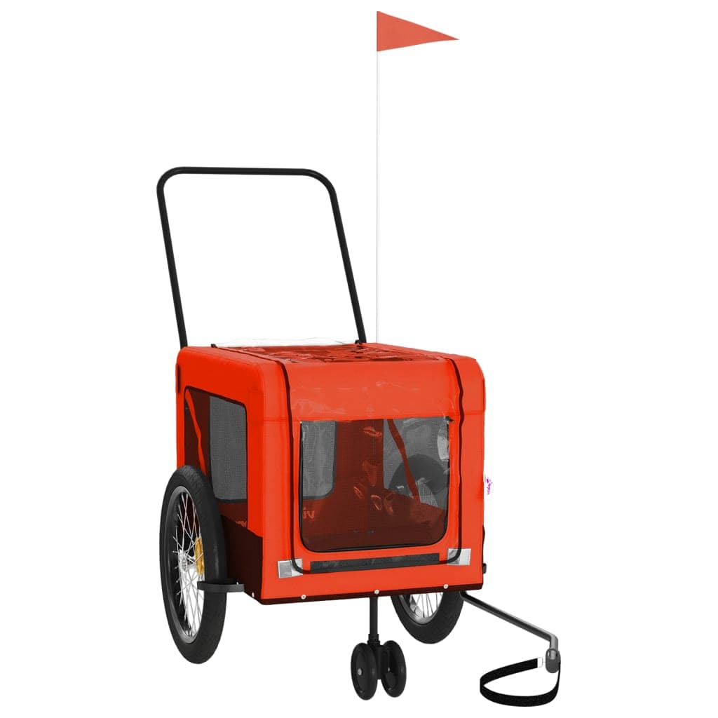 Rimorchio da Bici per Animali Arancione e Nero Oxford e Ferro — miniatura 3 di 12