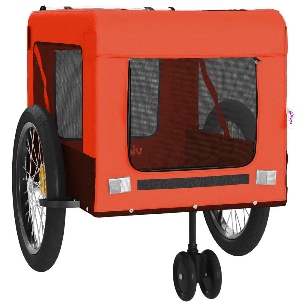 Rimorchio da Bici per Animali Arancione e Nero Oxford e Ferro — miniatura 5 di 12