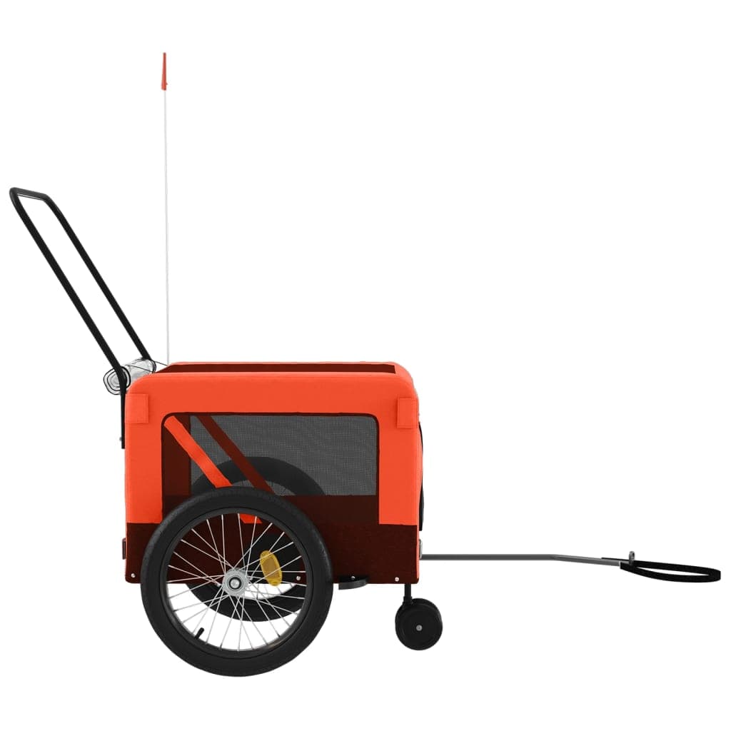 Rimorchio da Bici per Animali Arancione e Nero Oxford e Ferro — miniatura 6 di 12