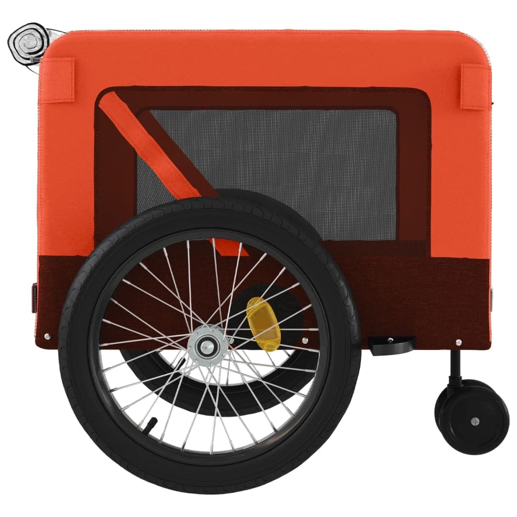 Rimorchio da Bici per Animali Arancione e Nero Oxford e Ferro — miniatura 7 di 12