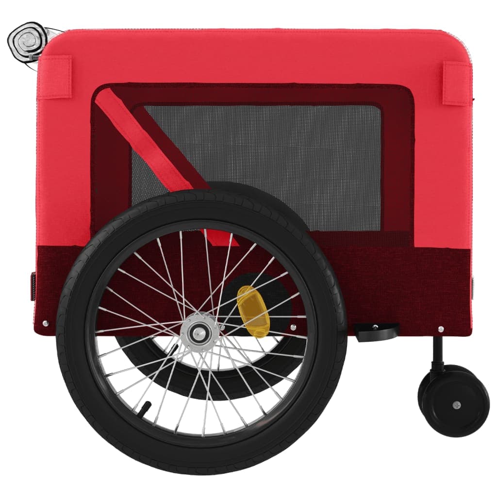 Rimorchio da Bici per Animali Rosso e Nero Oxford e Ferro — miniatura 7 di 12
