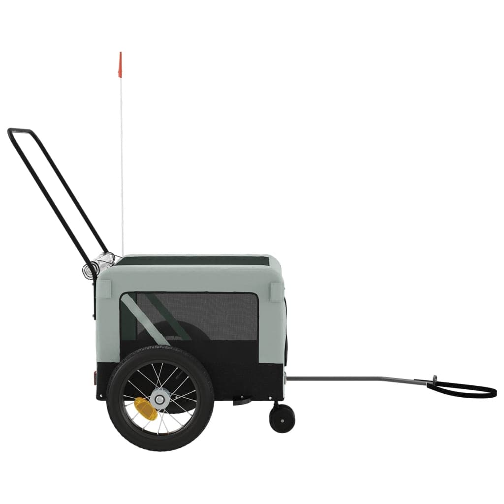 Rimorchio da Bici per Animali Grigio e Nero Oxford e Ferro — miniatura 6 di 12