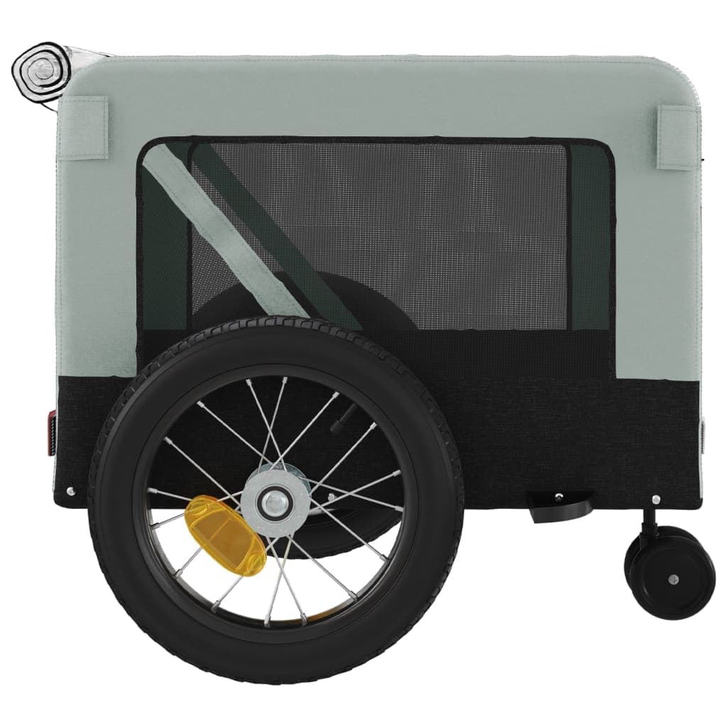 Rimorchio da Bici per Animali Grigio e Nero Oxford e Ferro — miniatura 7 di 12
