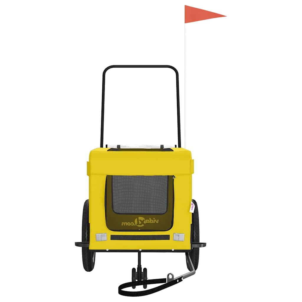 Rimorchio da Bici per Animali Giallo e Nero Oxford e Ferro — miniatura 4 di 12