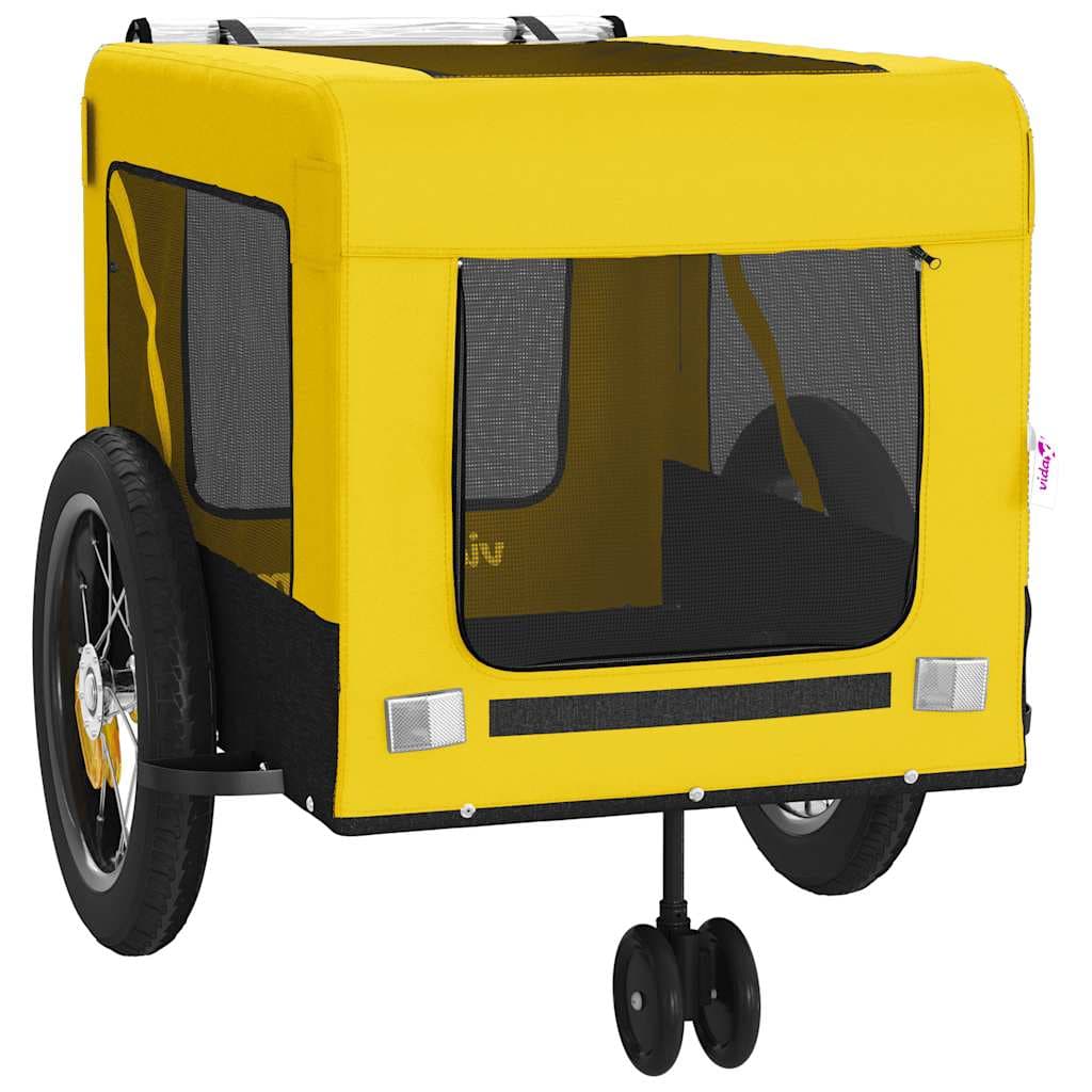 Rimorchio da Bici per Animali Giallo e Nero Oxford e Ferro — miniatura 5 di 12