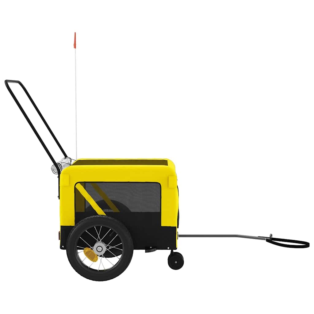 Rimorchio da Bici per Animali Giallo e Nero Oxford e Ferro — miniatura 6 di 12