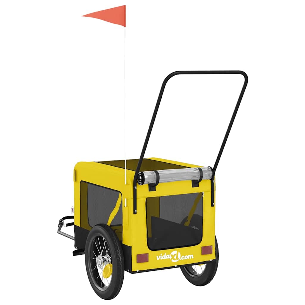 Rimorchio da Bici per Animali Giallo e Nero Oxford e Ferro — miniatura 8 di 12