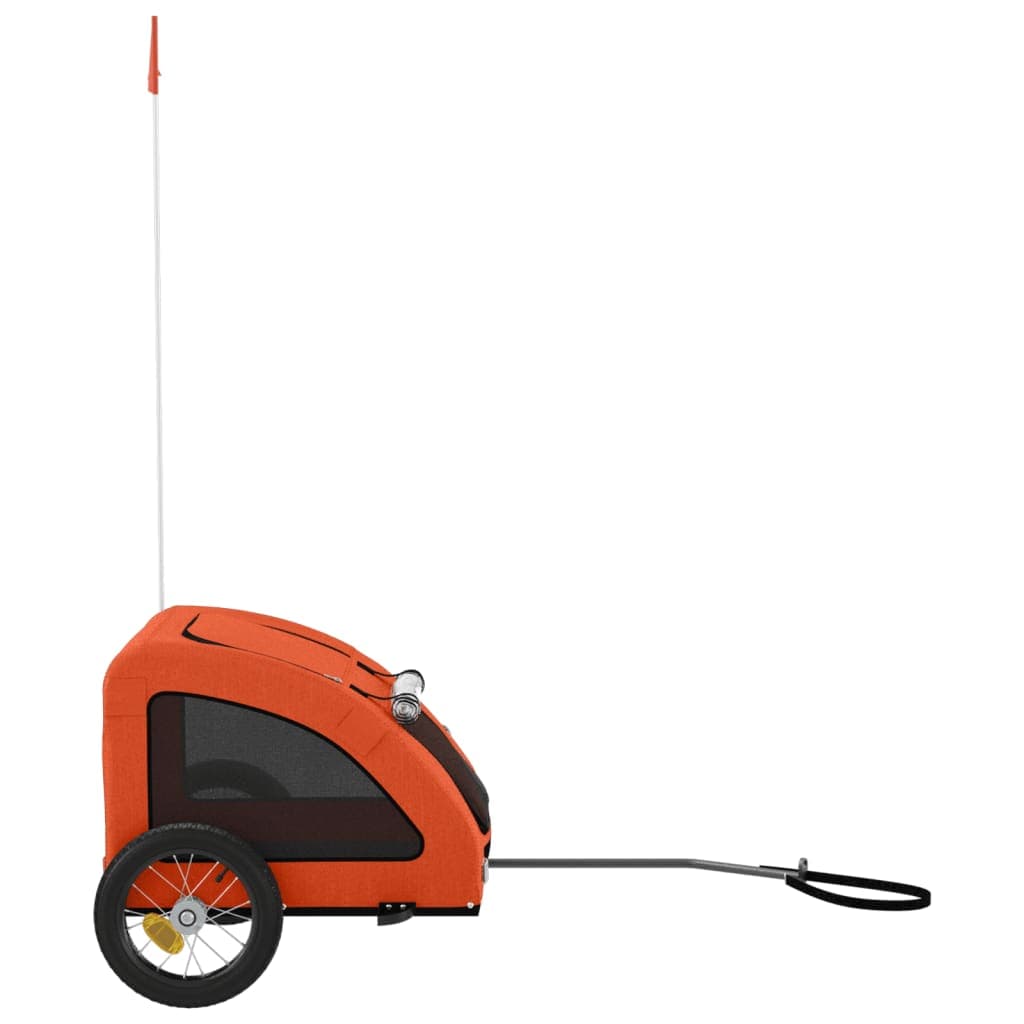Rimorchio da Bici per Animali Arancione e Grigio Oxford e Ferro — miniatura 5 di 12