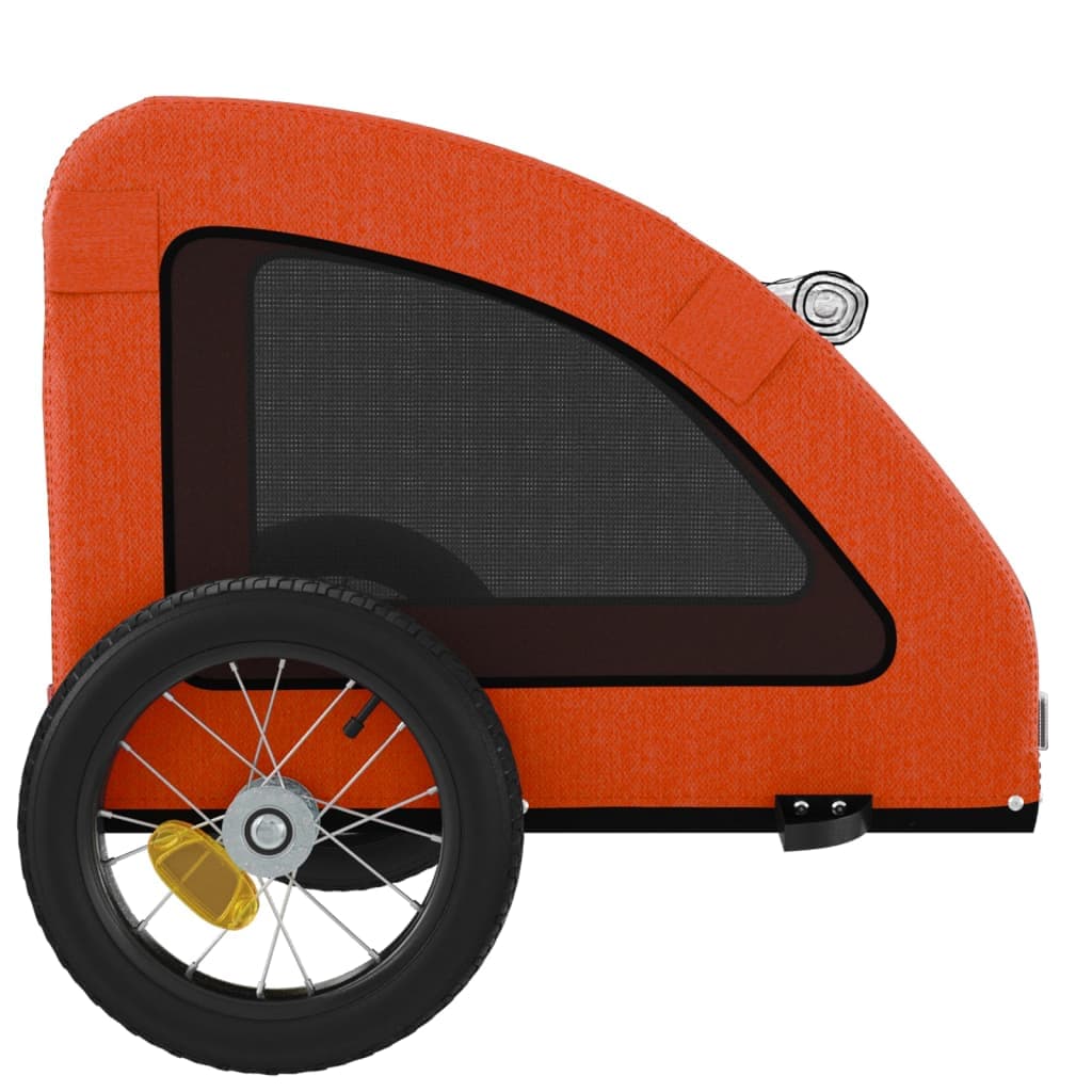 Rimorchio da Bici per Animali Arancione e Grigio Oxford e Ferro — miniatura 6 di 12