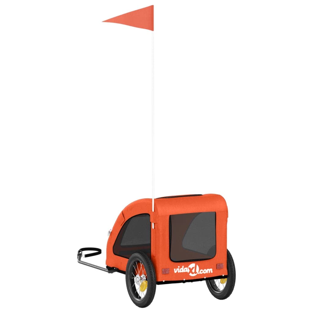Rimorchio da Bici per Animali Arancione e Grigio Oxford e Ferro — miniatura 7 di 12