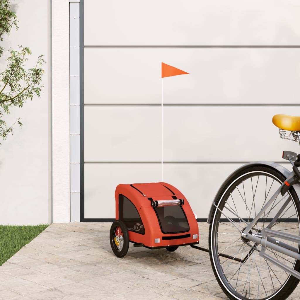 Rimorchio da Bici per Animali Arancione e Grigio Oxford e Ferro — miniatura 1 di 12